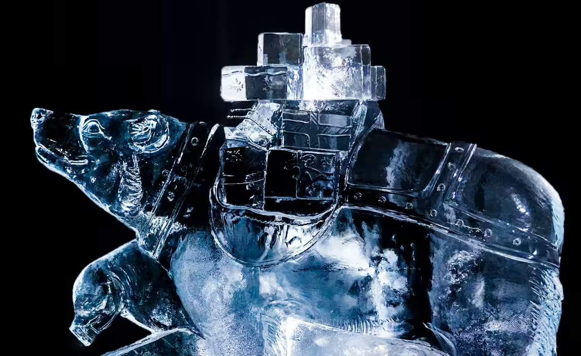 Intérieur du musée de glace au Barcarès